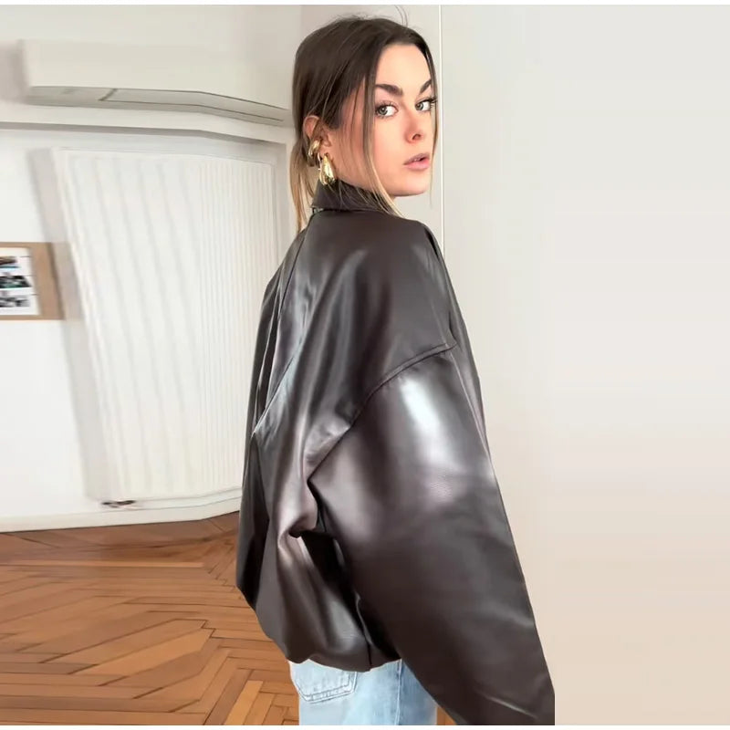 PU Leather Bomber Jackets