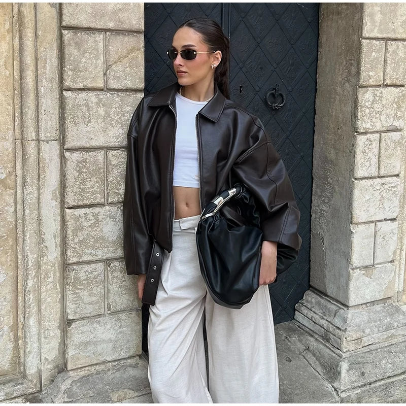 PU Leather Bomber Jackets