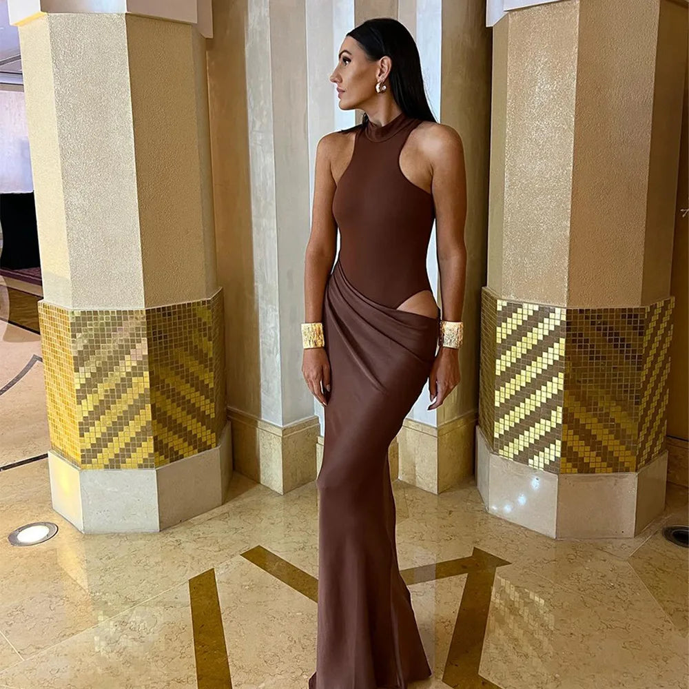 High Waist Dress Female Autumn Skinny Elegant Party Clubwear