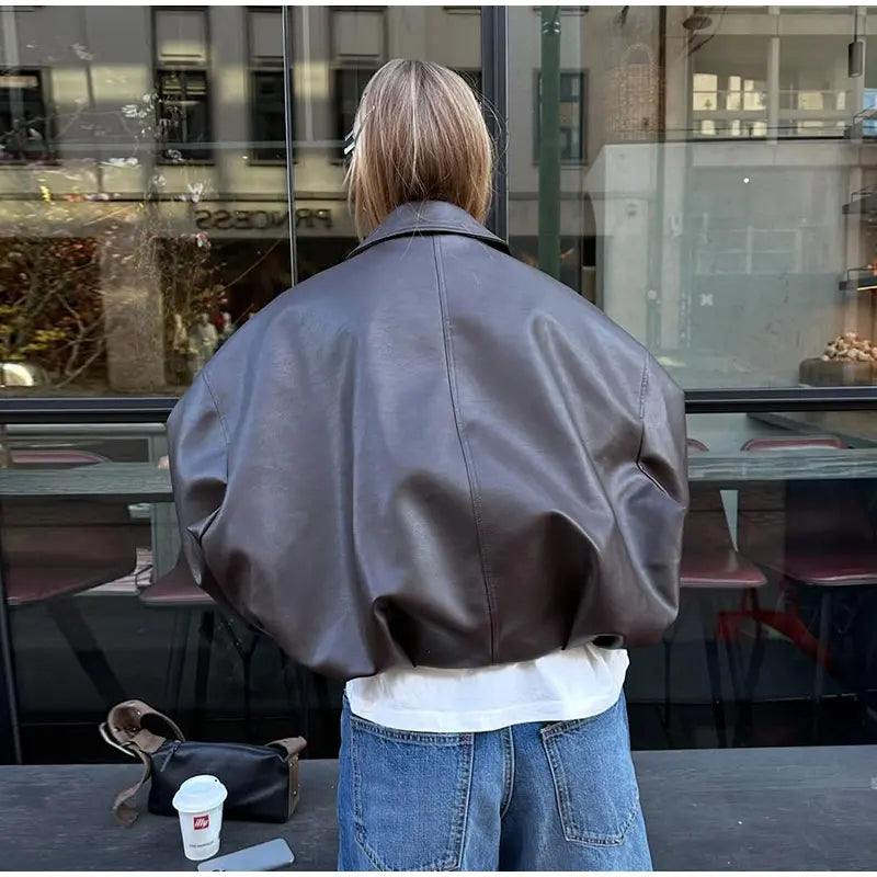 PU Leather Bomber Jackets